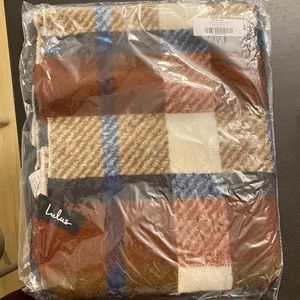 Snow Thanks Rust Red Plaid Oversized Scarf